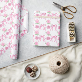 Akvarell Rosa Rosor & Slingor Presentpapper