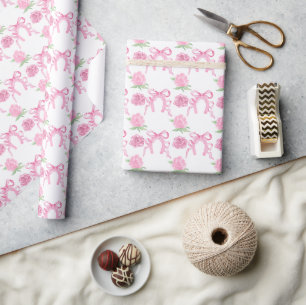 Akvarell Rosa Rosor & Slingor Presentpapper