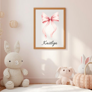 Akvarell Rosa Slinga Personlig Barnkammare Poster