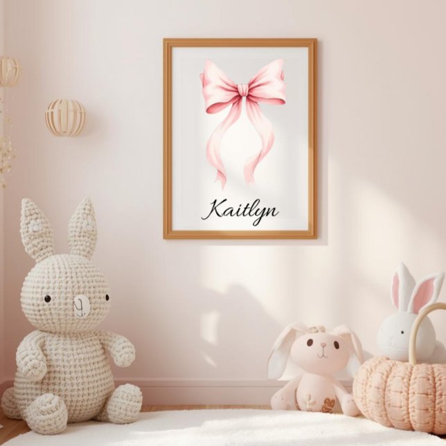 Akvarell Rosa Slinga Personlig Barnkammare Poster (Skapare uppladdad)
