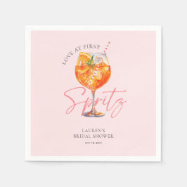 Akvarell Rosabränd Aperol Spritz Bröllopsfest Pappersservett