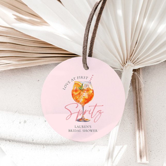 Akvarell Rosatonad Aperol Spritz Bröllopsfest Gåvor Etiketter (Skapare uppladdad)