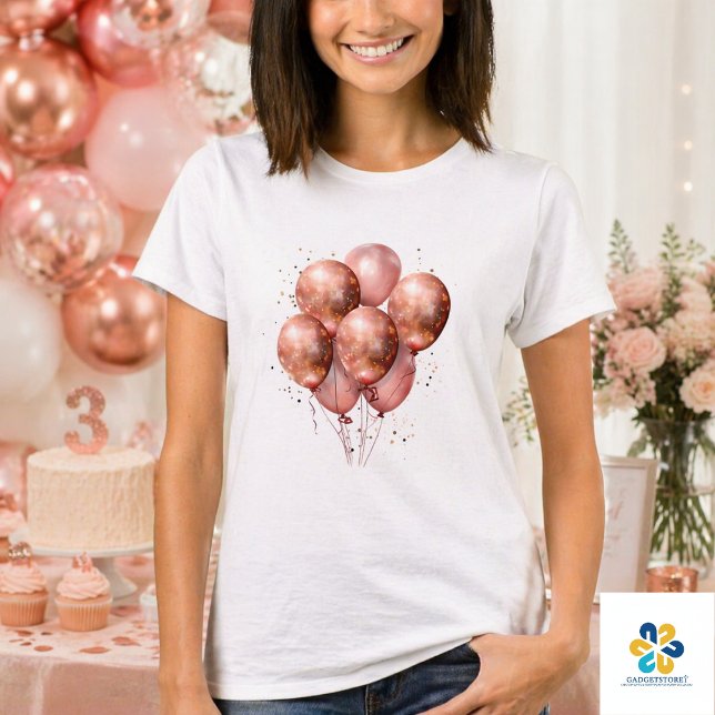 akvarell roséguld ballong t shirt (watercolor rose gold balloon T-Shirt)