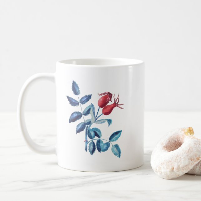 Akvarell Rosenskott Kaffemugg (Med munk)