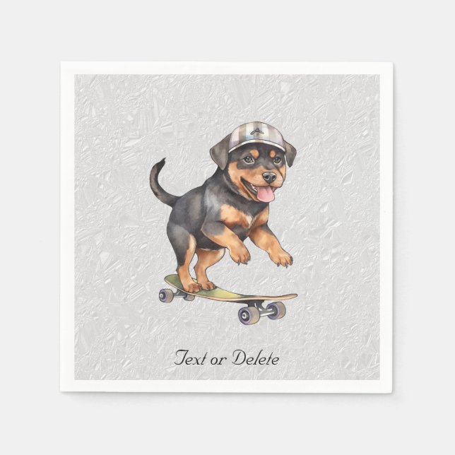 Akvarell Rottweiler Servetter (Framsidan)