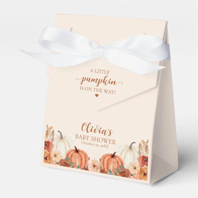 Akvarell Rustik Höst Liten Pumpa Bebis Shower Presentaskar (Framsidan Sidan)
