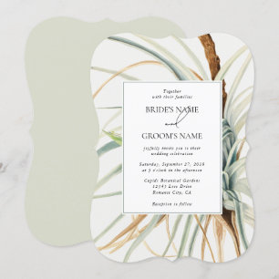 Akvarell Rustik Neutral Boho Botanisk Bröllop Inbjudningar
