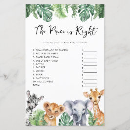 Akvarell Safari Baby Shower The Price Is Right