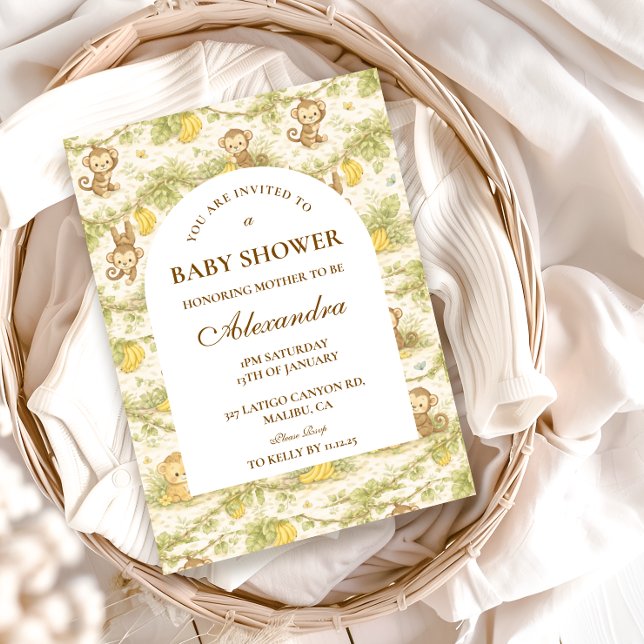 Akvarell Safari Djur Baby Shower Inbjudningar (Skapare uppladdad)