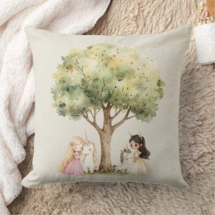 Akvarell Sagoprinsessa Whimsical Kudde