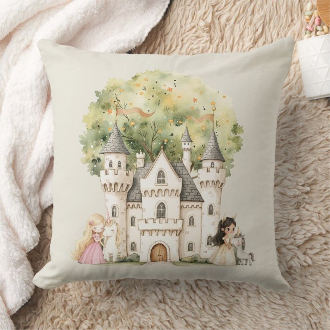 Akvarell Sagoprinsessa Whimsical Kudde (Filt)