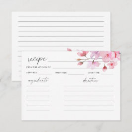 Akvarell Sakura - receptkort