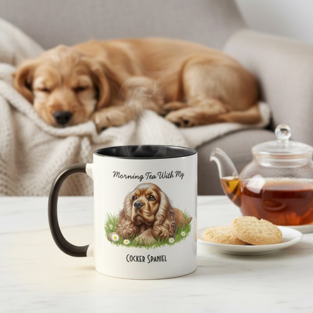 Akvarell Sällskapshund Cocker Spaniel Personliggör Mugg (Skapare uppladdad)