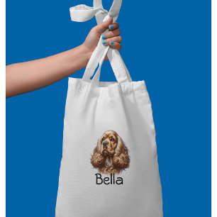 Akvarell Sällskapshund Cocker Spaniel Personliggör Tygkasse
