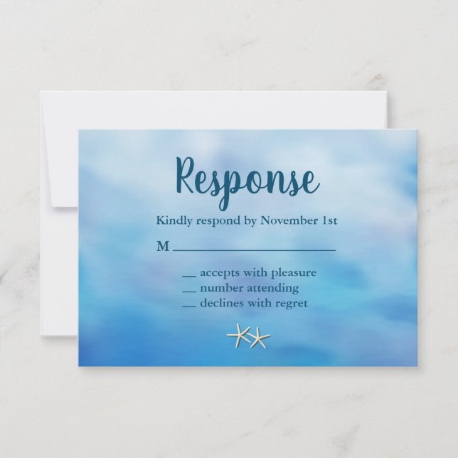 Akvarell Sandiga Tår RSVP sjöstjärna OSA Kort (Framsida)