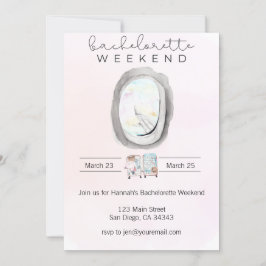 Akvarell Sängkammargrupporträtt Bröllopsinbjudan Inbjudningar