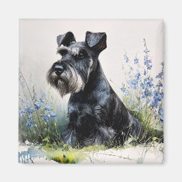 Akvarell Schnauzer Magnet