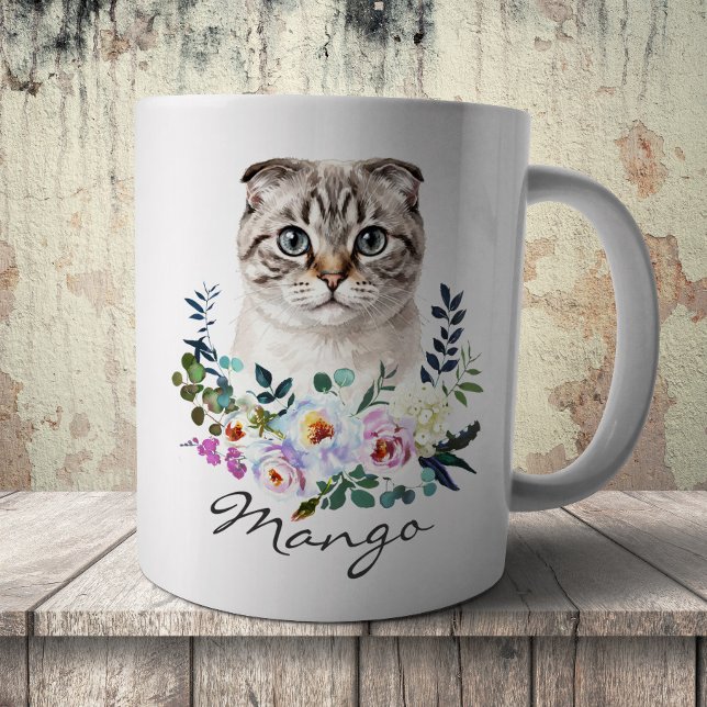 Akvarell Scottish Fold Kaffemugg (Skapare uppladdad)
