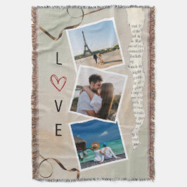 Akvarell Scrapbook Kärlek Foto Design Filt