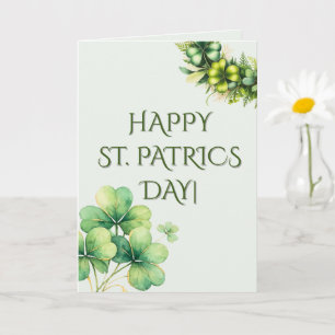Akvarell Shamrock St. Patrick's Day-kort Kort