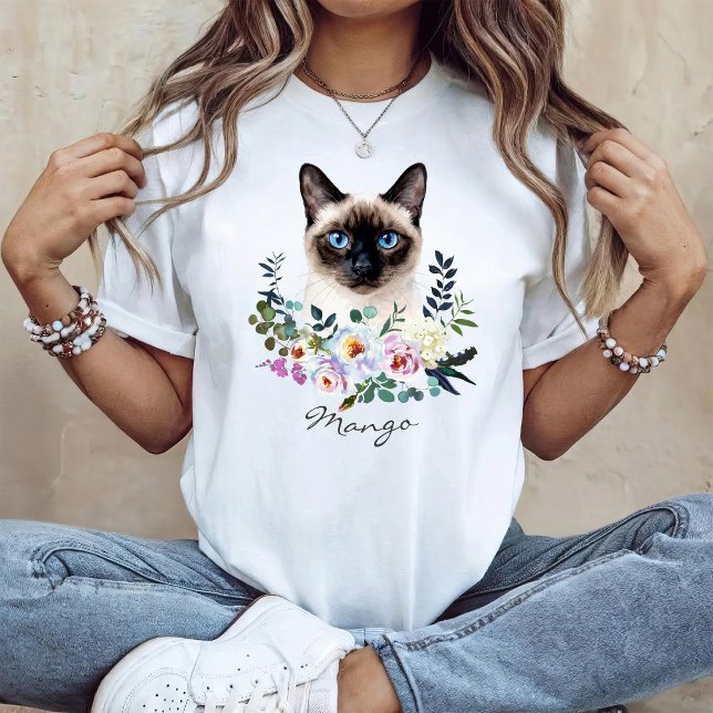 Akvarell siamesisk katt t shirt (Skapare uppladdad)