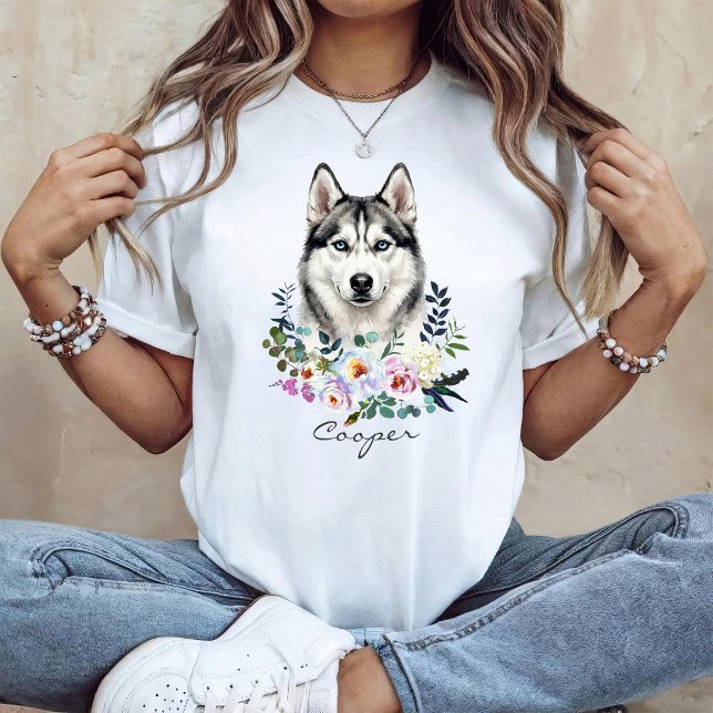 Akvarell Siberian Husky T Shirt (Skapare uppladdad)