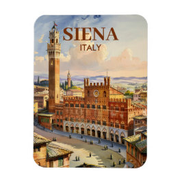 Akvarell Siena Italien Vintage Piazza del Campo Magnet