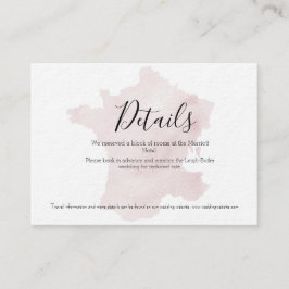 Akvarell Siluett Frankrike Bröllopsdetaljkort Tilläggskort