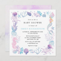 Akvarell Sjöröding Under Havet Baby Shower