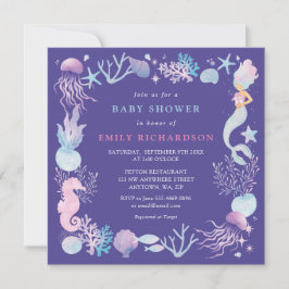 Akvarell Sjövälting Under Havet Baby Shower Inbjudningar