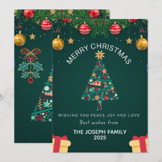 Akvarell skog God Jul Personlig Julkort