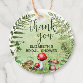 Akvarell Skog Ormbunkar Svamp Grönska Manuskript Gåvor Etiketter