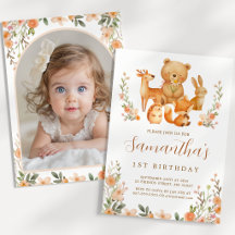 Akvarell Skogs Djur 1-års Födelsedags Foto I.