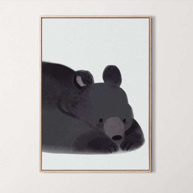 Akvarell Skogs Lilla Björn Barnkammare Dekoration Poster (Watercolor Woodland Little Bear Nursery Room Decor, cute bear, bear prints, animal prints, )