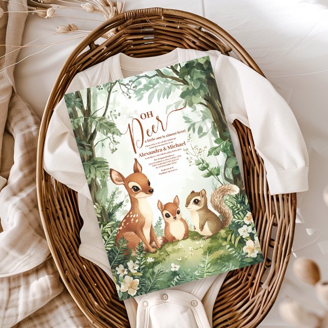 Akvarell Skogsdjur Oh Hjort Tilläggskort (Skapare uppladdad)
