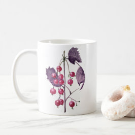 Akvarell Skogsfrukter i Magenta Nyanser Kaffemugg