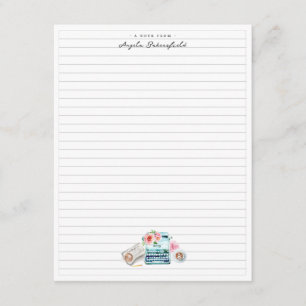 Akvarell skrivmaskin Monogram papper Tilläggskort