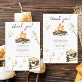 Akvarell S'more Baby Shower Tack Kort