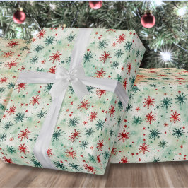 Akvarell Snöflinga Jul Presentpapper
