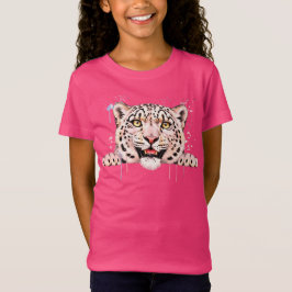 Akvarell Snöleopard som tittar fram T Shirt