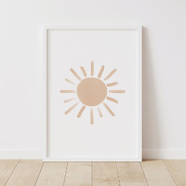Akvarell Sol Barnkammare Poster