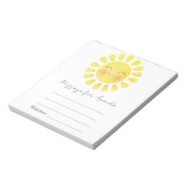 Akvarell Sol Födelsedag Tidskapsel meddelande Anteckningsblock