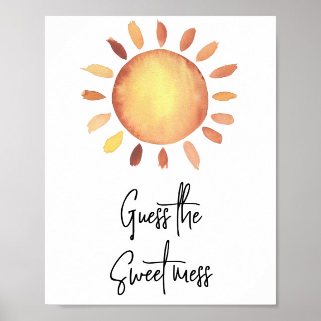 Akvarell sol - Gissa den söta röra Poster (Framsidan)