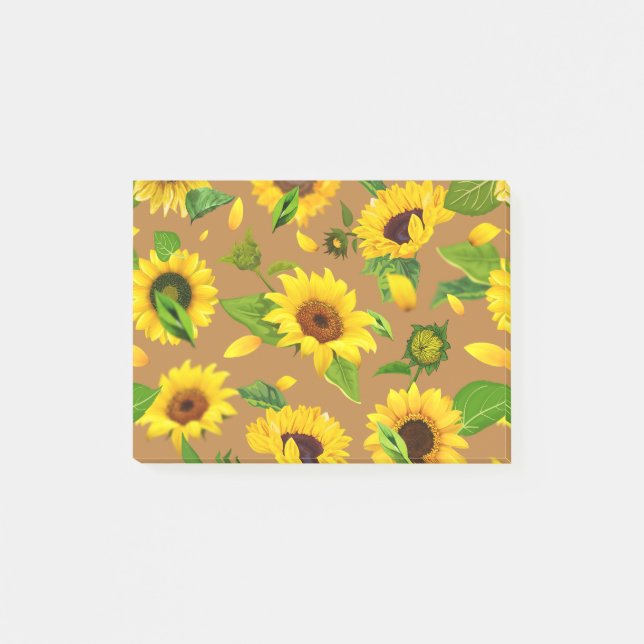 Akvarell Solros 5 Post-it Block (Framsida)