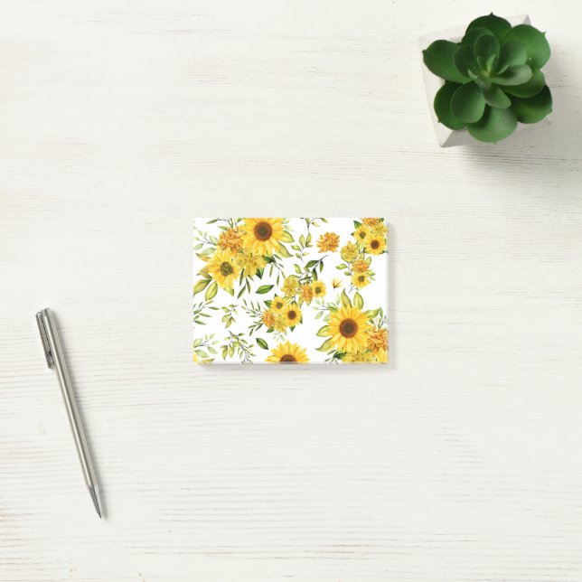 Akvarell Solros 8 Post-it Block (Kontor)