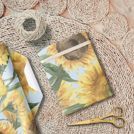Akvarell Solros Blomma Blommig Presentpapper