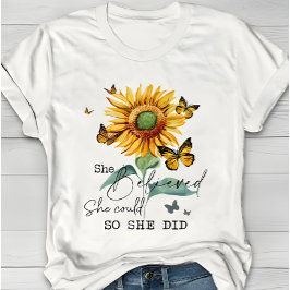 Akvarell Solros & Fjäril Inspirerande T Shirt