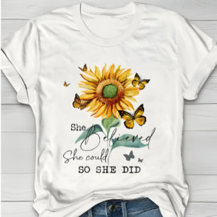 Akvarell Solros & Fjäril Inspirerande T Shirt