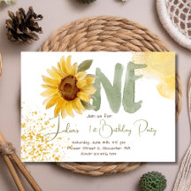 Akvarell solros första födelsedag