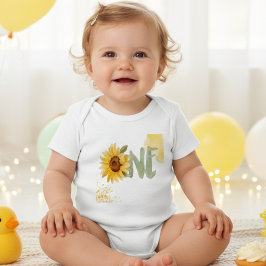 Akvarell solros första födelsedagen en t shirt